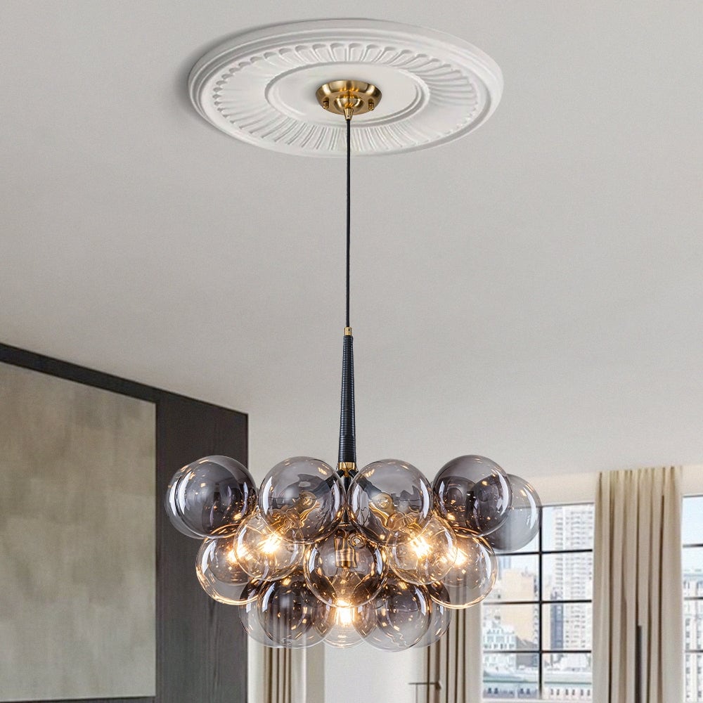 6-Light Bold Modern Gradient Glass Cluster Bubble Chandelier - 24.8 in