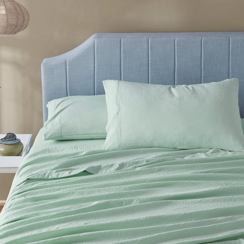 Sweet Home Collection Vintage Wash MIcrofiber Crinkle Sheet Sets