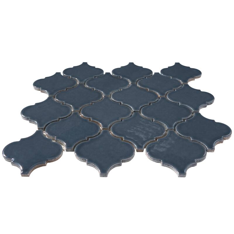 Arabesque 3.3" x 3.4" Porcelain Glossy Mosaic Tile