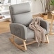 preview thumbnail 31 of 171, HOMYKA 28" Wide Rocking Chair for Nursery with Solid Wood Leg Gray-PU