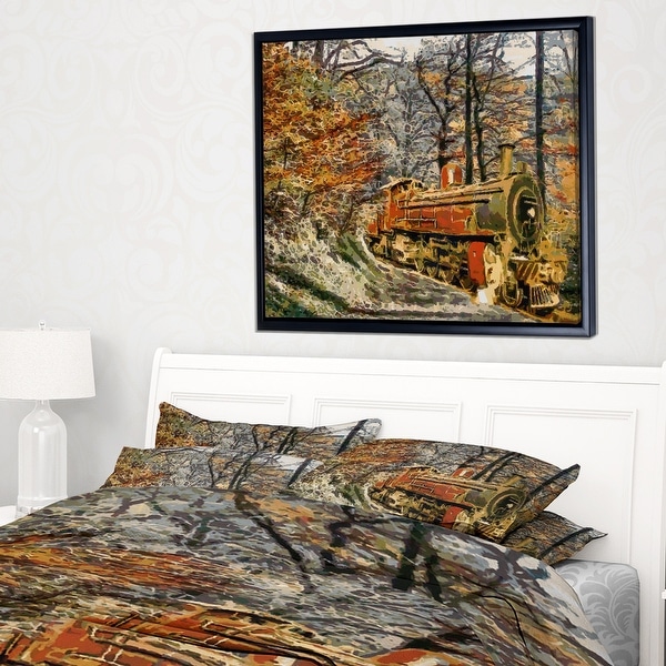 Designart Train In Forest Oil Painting Landscape Painting Throw Blanket Overstock 20911634 71 In X 59 In