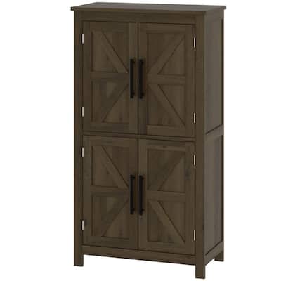 MDF Bathroom Cabinet with Four-Tier Shelves and Adjustable Storage and Protective Foot Pads - 23.6" L x 11.8" W x 43.3" H