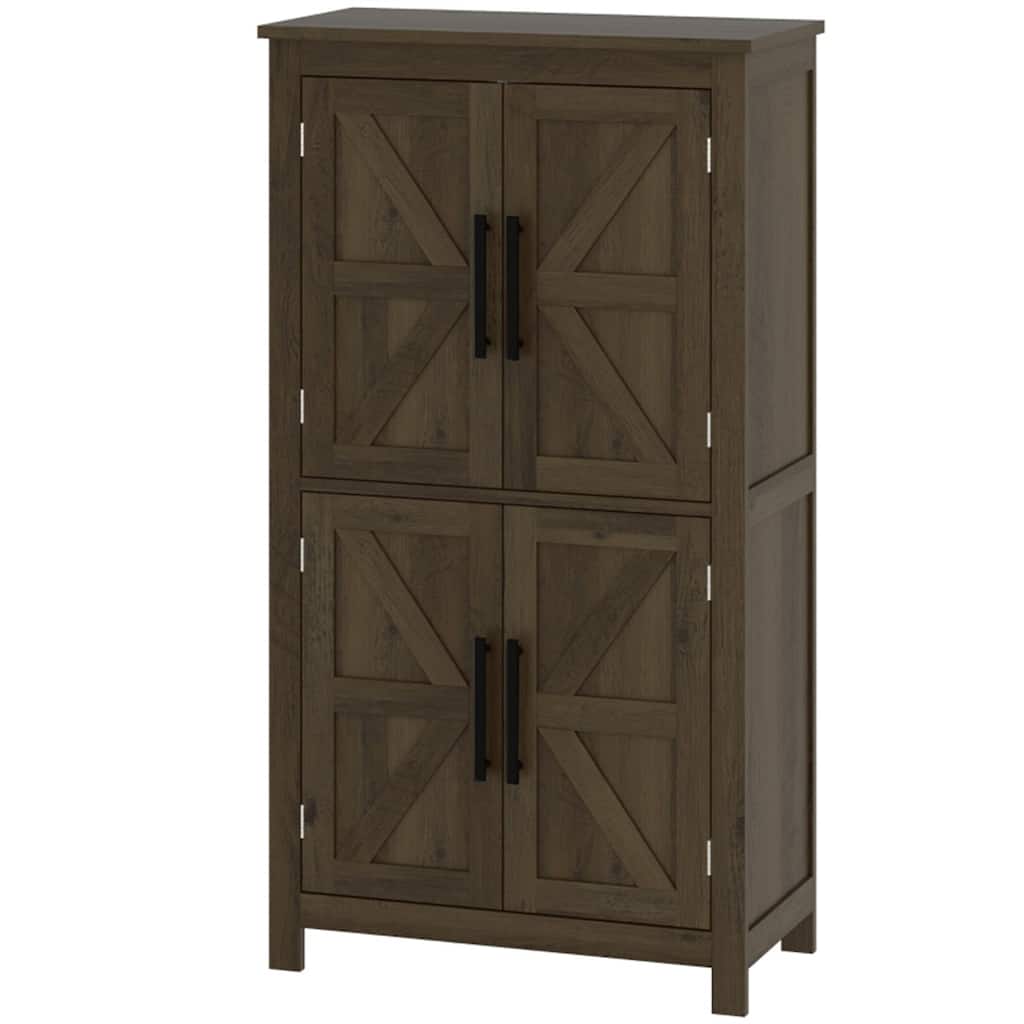 MDF Bathroom Cabinet with Four-Tier Shelves and Adjustable Storage and Protective Foot Pads - 23.6" L x 11.8" W x 43.3" H