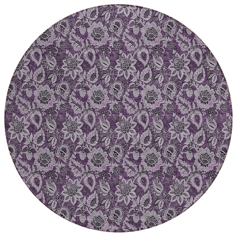 Machine Washable Indoor/ Outdoor Chantille Floral Farmhouse Rug