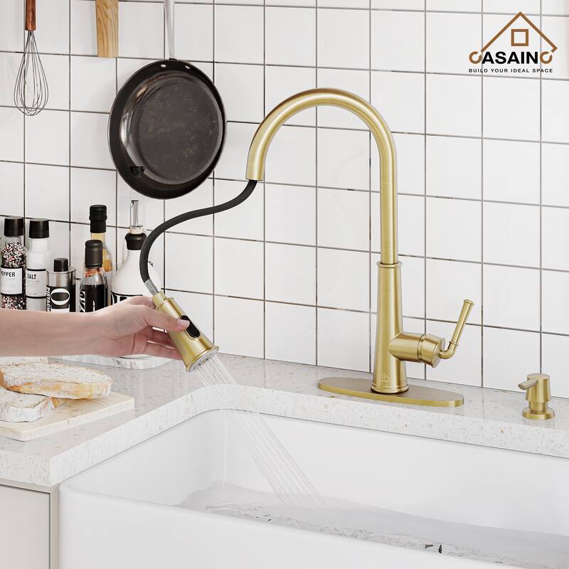 Pull Down Sprayer Kitchen Faucet with Touchless Sensor - Orange