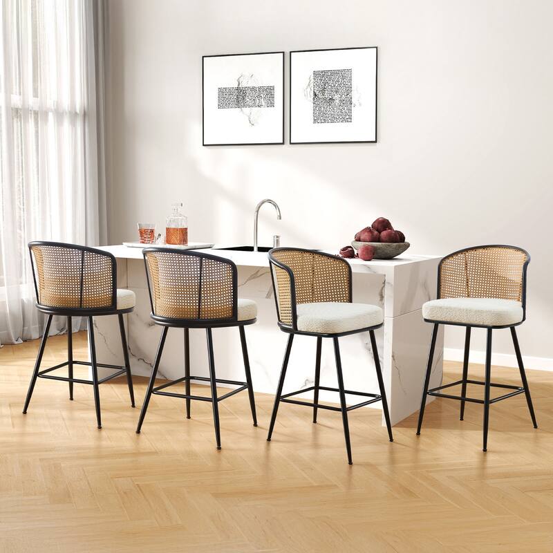 26"/29" Rattan Upholstered Bar Stool /Counter Stools Set of 2/3/4