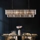 preview thumbnail 18 of 26, 47 in. Smoked Gray and Black Modern Contemporary Crystal Chandelier 2-Tier Linear Kitchen Island Pendant Light for Dining Room 40 INCHES