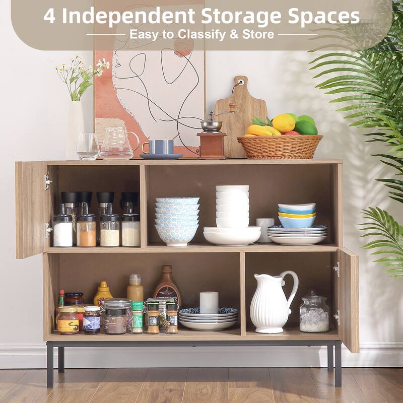 Entryway Table, Modern Farmhouse Buffet Storage Cabinet