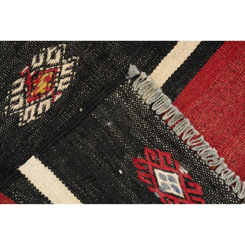 Hand Woven Oriental 100% Wool Carpet Southwestern Tribal Coral Kilim Area Rug - 9' 2'' X 5' 7''