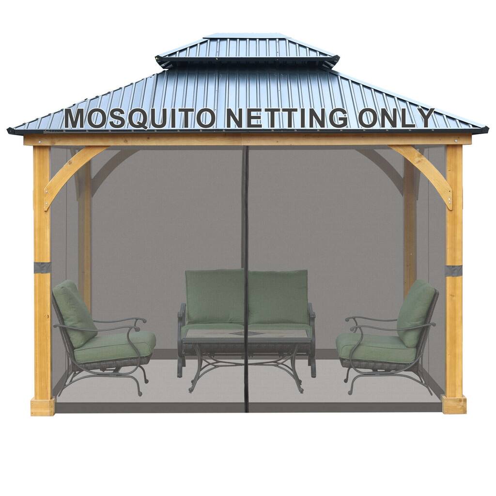 Aoodor Gazebo Netting Screen Replacement Outside Universal 4-Panel ...