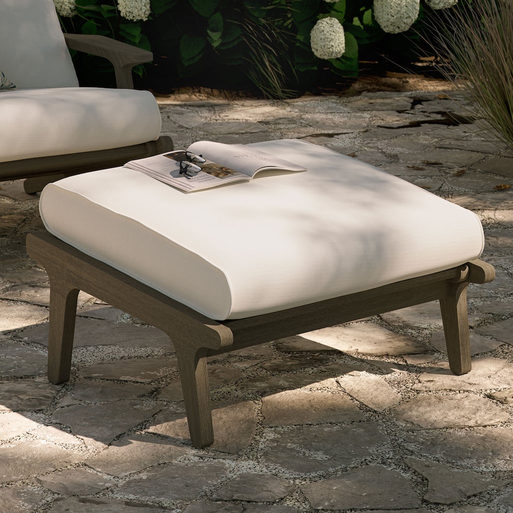 Saratoga Outdoor Patio Teak Ottoman