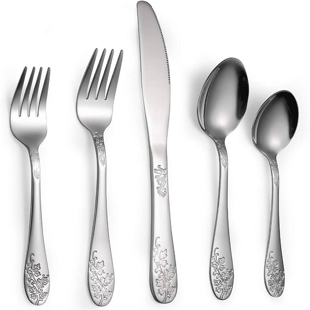 40-Piece Silverware Flatware Set for 8, Stainless Steel Silverware Flatware Cutlery Set,Mirror Finished, Dishwasher Safe