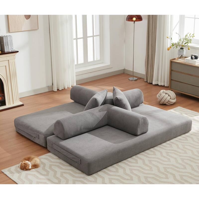 Folding Convertible Sleeper Sofa Bed with Modular Design for Living Room or Guest Room