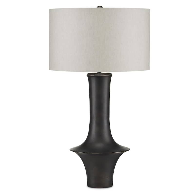Currey & Company Silvestri Black Table Lamp - 32.5"h x 18"dia