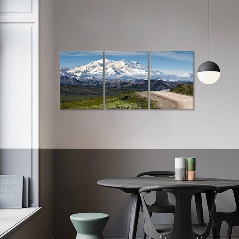 Snow Mountains Canvas Wall Art Winter Snowscape