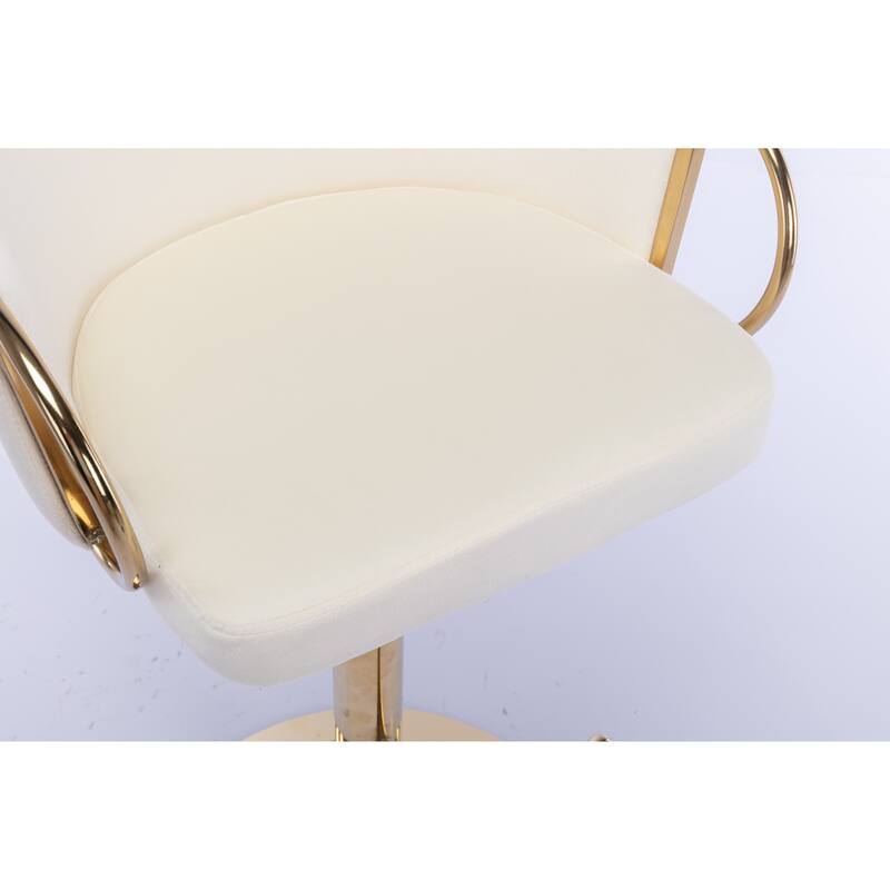 Velvet Swivel Bar Stools Set of 2, Counter Height Dining Chair with Padded Seat, Kitchen Island Stools with Footrest