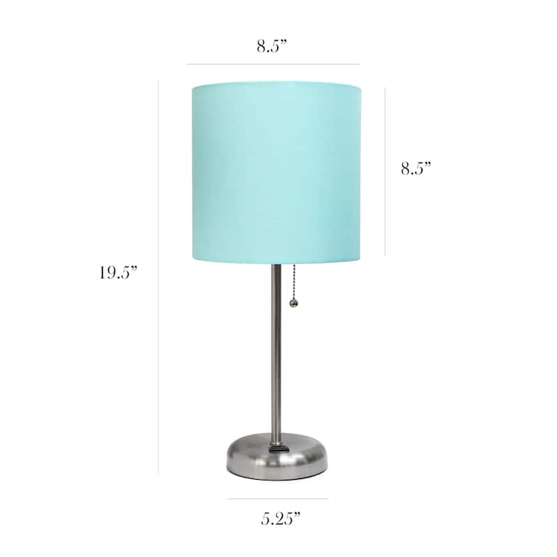 Porch & Den Custer Metal/ Fabric Lamp with Charging Outlet