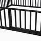 preview thumbnail 13 of 26, Cabin Style Twin Size House Platform Bed,Sturdy Metal Bed with Roof,Metal Fence Around Bed with Door