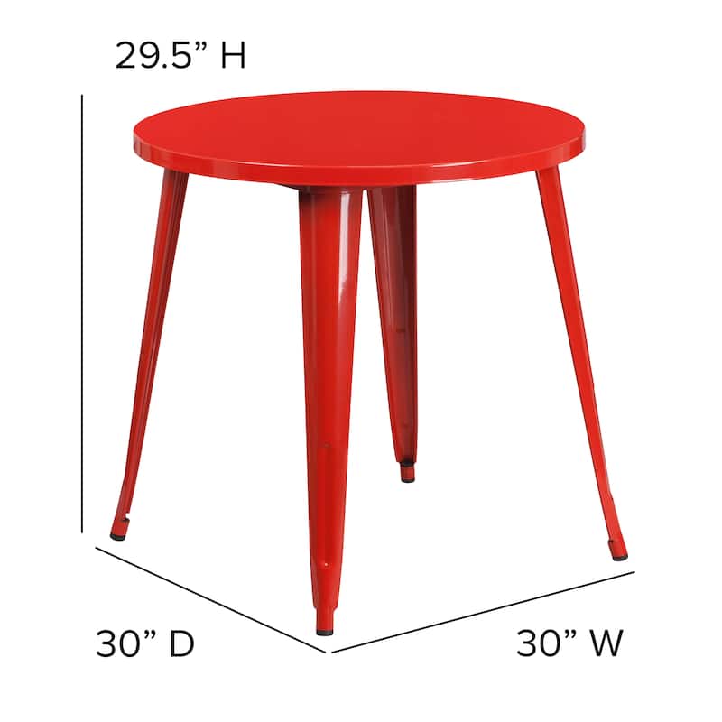 30'' Round Metal Indoor-Outdoor Table - 30"W x 30"D x 29.5"H