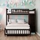 preview thumbnail 1 of 35, Wooden Twin Over Full Bunk Bed with Six Drawers, Shelves,Rolling Bottom Bed,Twin Size Upper Bunk, Full Size Bottom Bunk Espresso