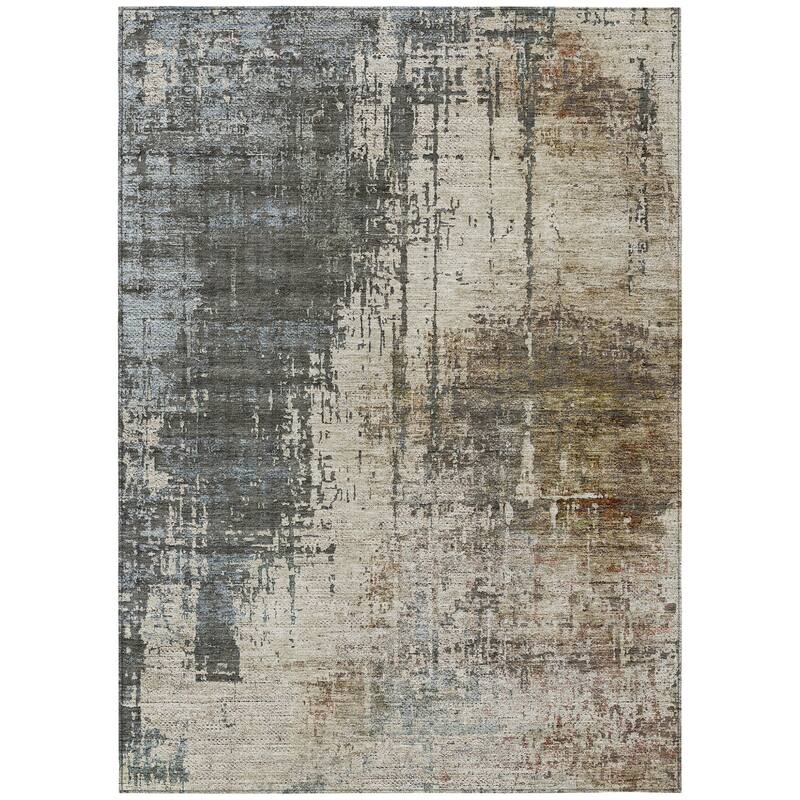 HomeRoots Abstract Transitional Rectangle Outdoor Rug