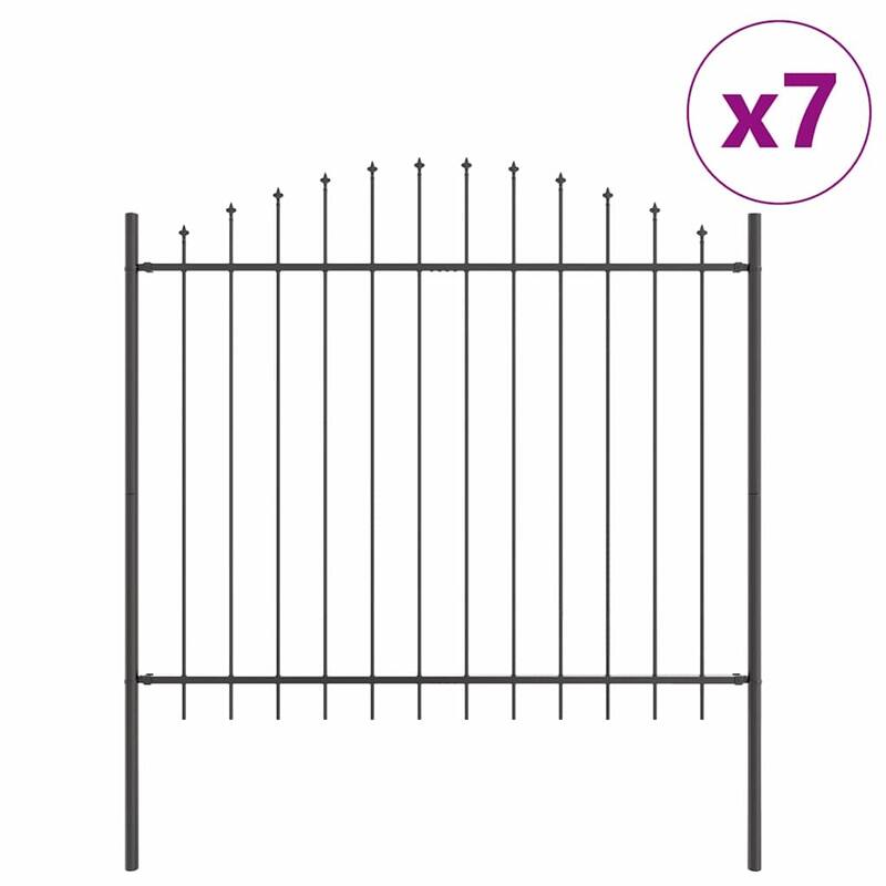 vidaXL Garden Fence Grey Powder-Coated Steel