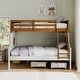 preview thumbnail 11 of 12, Luza Captain's Boat Twin over Full Solid Wood Bunk Bed by Furniture of America