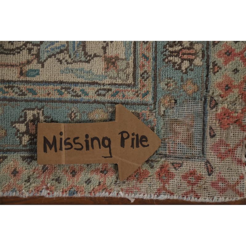 Hand Knotted Oriental 100% Wool Carpet Traditional All-Over Coral Tabriz Area Rug - 12' 4'' X 9' 1''