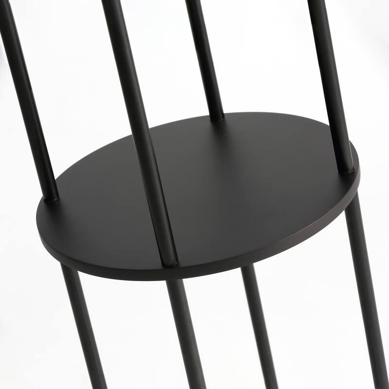 VidaLite Mazal - Floor Lamp with Shelf - Elegant Wire Frame and Black Velvet Accents, E26 Bulb and Dimmable, UL