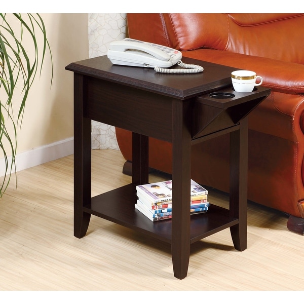 Chair side table with cup holder shop