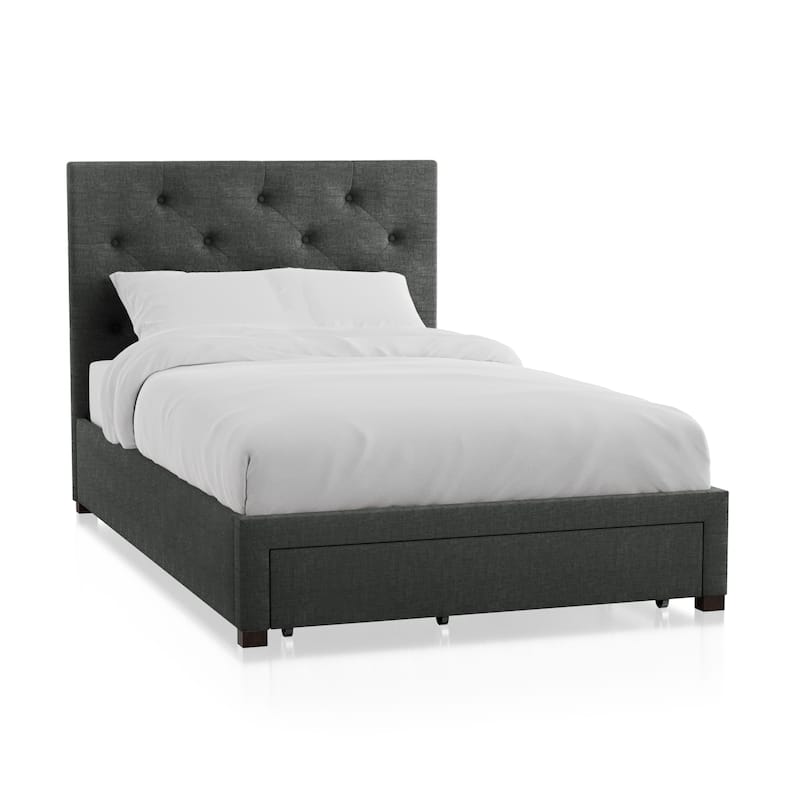 Furniture of America Malaer Modern Button Tufted 1-drawer Platform Bed