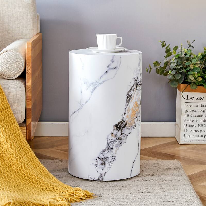 Modern Coffee Table Stylish Coffee Table Cylindrical Coffee Table with Pattern Design, for Living Room