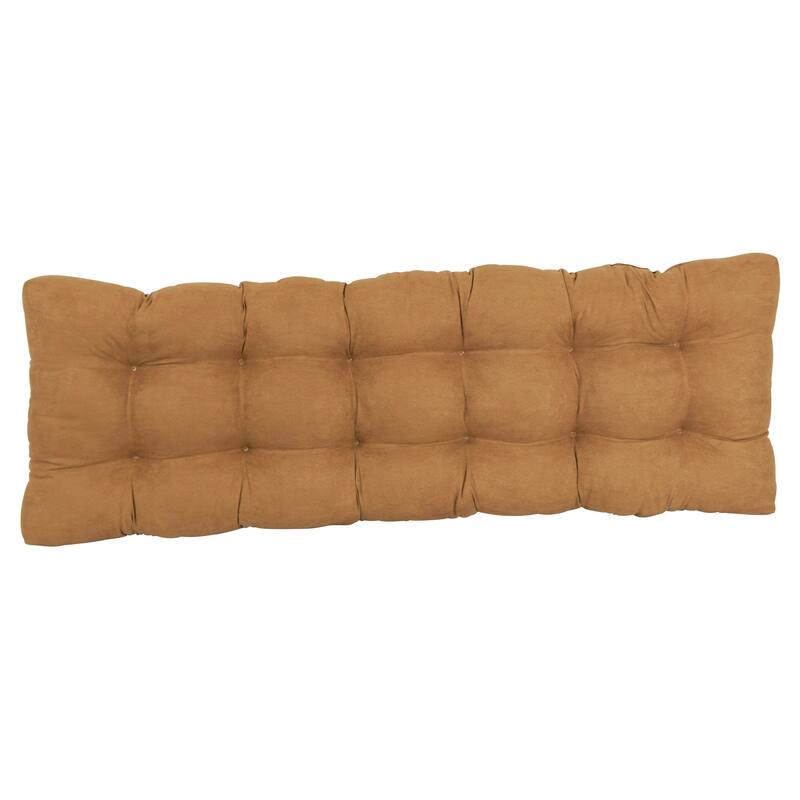 Solid Microsuede Tufted Indoor Bench Cushion (Multiple widths from 42 to 60 inch)