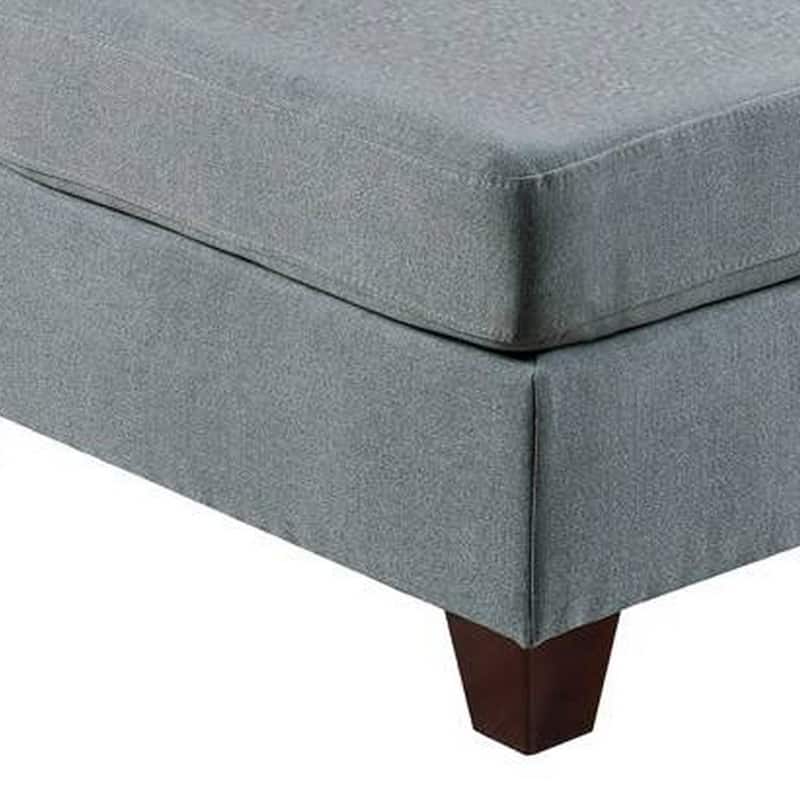 Remy 32 Inch Modular Armless Sofa Chair, Soft Gray Chenille, Solid Wood