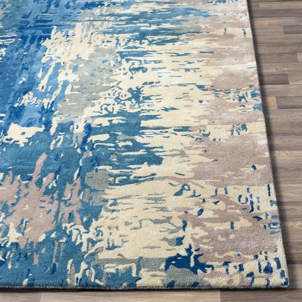 Lucas Handmade Abstract Wool Blend Area Rug Overstock 9289969