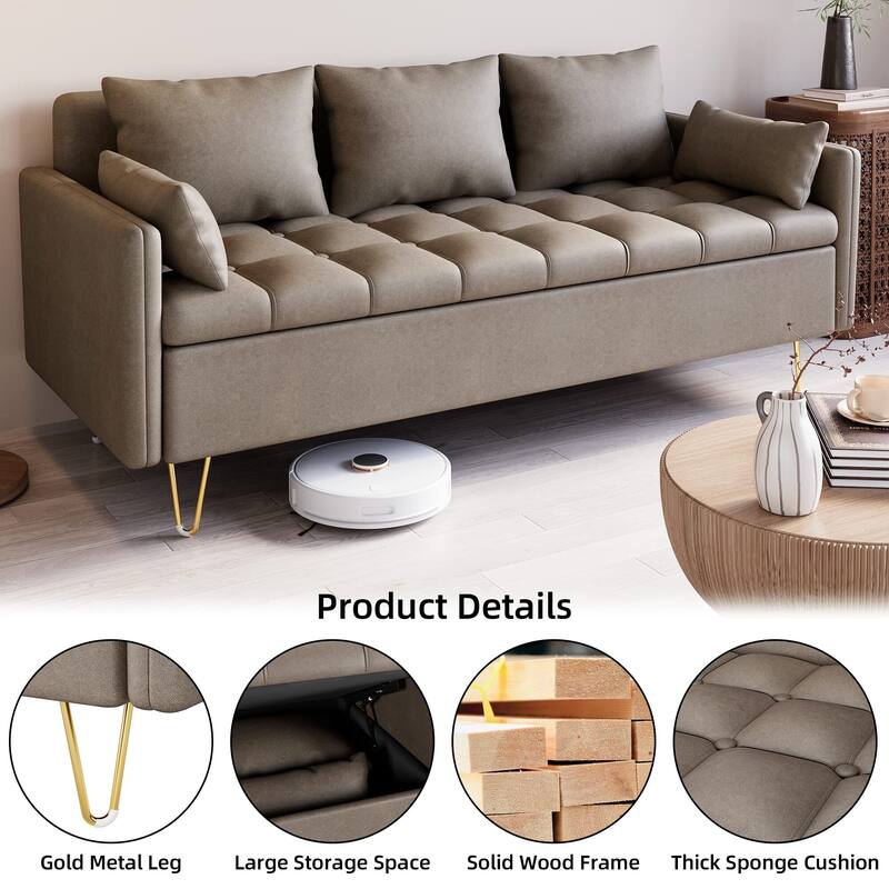 Modern Sofa - Linen Upholstery