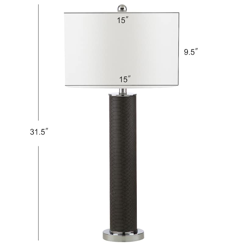 SAFAVIEH Lighting Tomika 32-inch Faux Alligator Grey Table Lamp (Set of 2) - 15"x15"x31.5" - 15Wx15Dx32H
