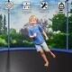 preview thumbnail 7 of 5, 14 ft Trampoline Combo with Net Ladder Basketball Hoop for Kids