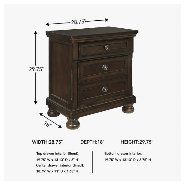Porter Rustic Brown Two Drawer Night Stand