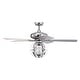 preview thumbnail 5 of 14, Dazy 48 Inch Chrome Finish Glam Ceiling Fan with Remote