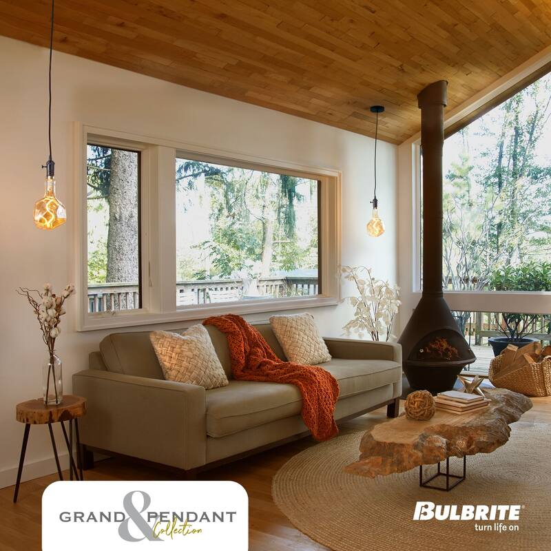 Bulbrite LED Grand Bulb and Pendant Kit of (1) 4 Watt Antique Glass 12" Jewel Shaped Bulb