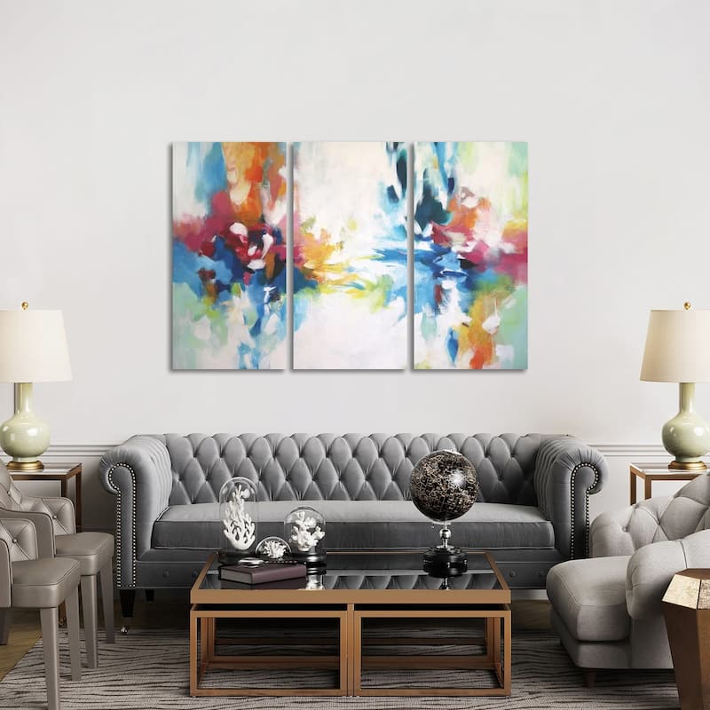 iCanvas "Abstract Garden VIII" by Radiana Christova 3-Piece Canvas Wall Art Set - 40x60x1.5