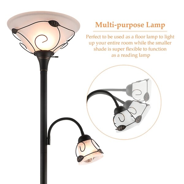 71 inch floor lamp living room light stand scoop shade read torchiere lamp 150w outlet