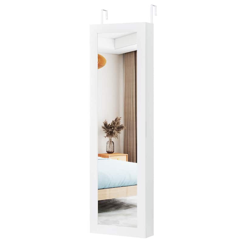 Costway Jewelry Cabinet Wall or Door Mounted Jewelry Armoire with
