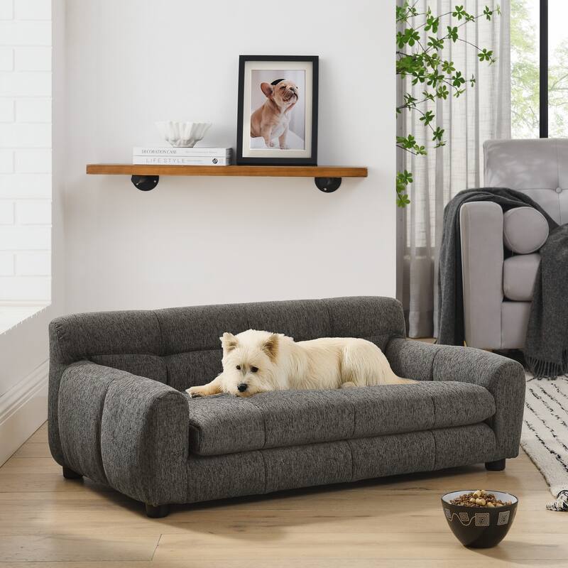 Roomfitters Soft Pet Sofa with Backrest and Armrests, Modern Rectangular Dog Couch for Small and Medium Dogs