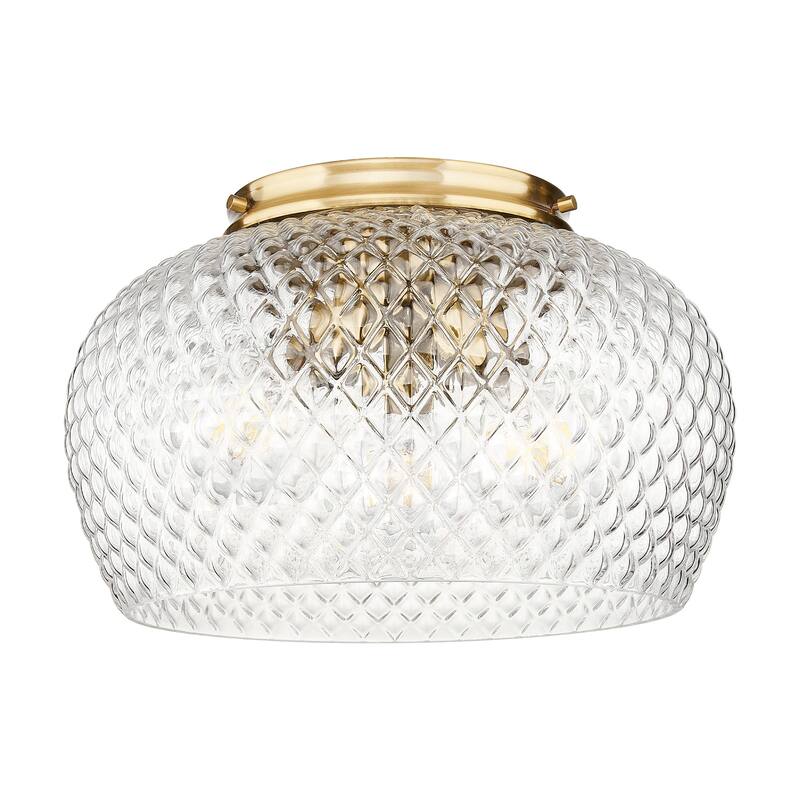 Golden Lighting 1088-3FM CLR Adeline 3 Light 14" Wide Semi-flush