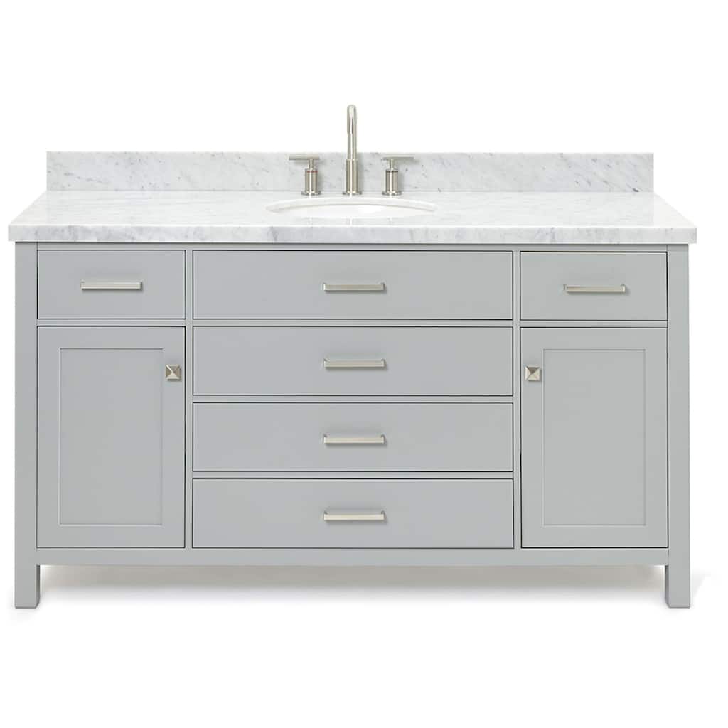 Ariel H061SCWOVO Bristol 61" Free Standing Single Oval Basin Vanity