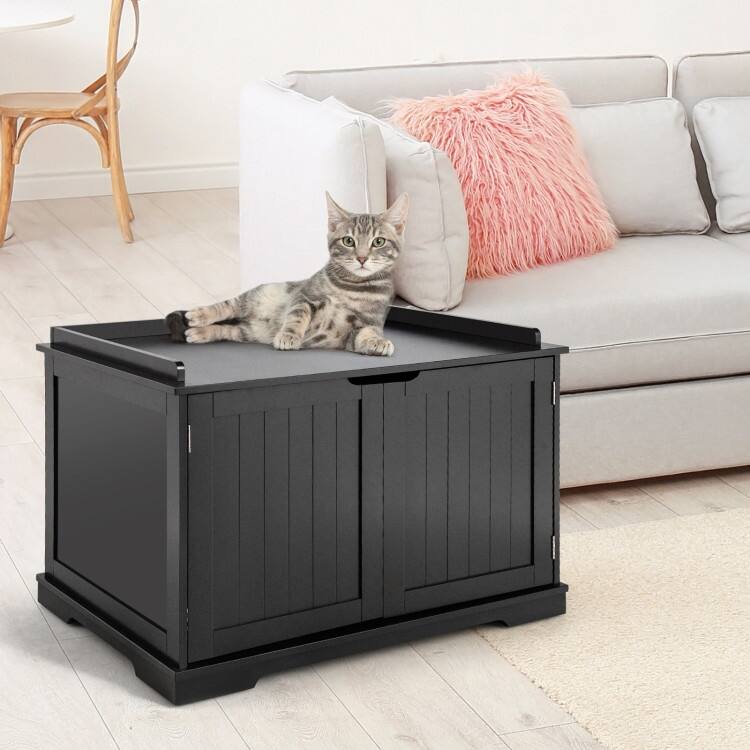 Multifunctional Cat House with Double Doors and Extra Countertop Space
