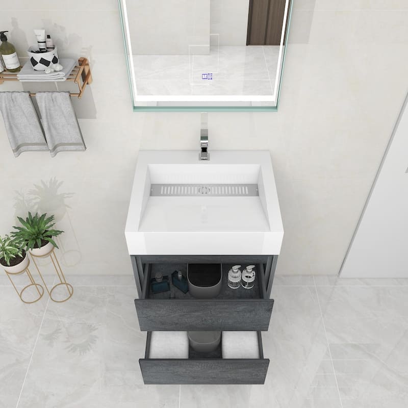 Victoria 24" Wall Mounted Modern Vanity with Acrylic Sink