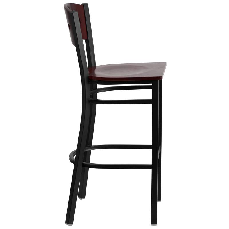 2 Pk. Hercules Series Decorative 4 Square Back Metal Restaurant Barstool - 19.75"W x 20"D x 43"H